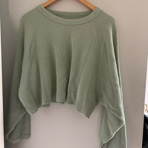 Vintage 100% cotton waffle crop long sleeve